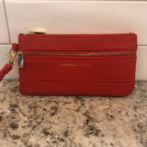 ADRIENNE VITTADINI Two Zip Pocket Wristlet RFID Red